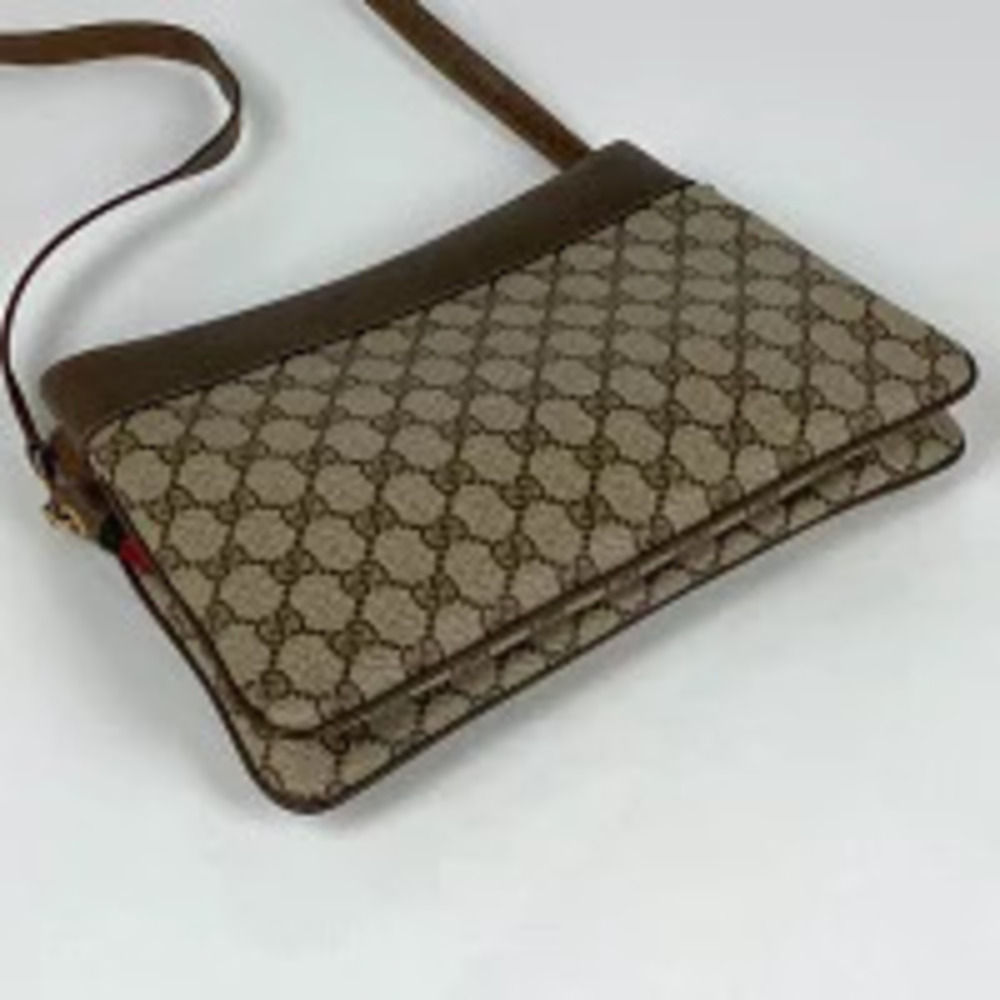 Gucci GG Bag Brown Shoulder Sherry Beige Canvas Brown Tan